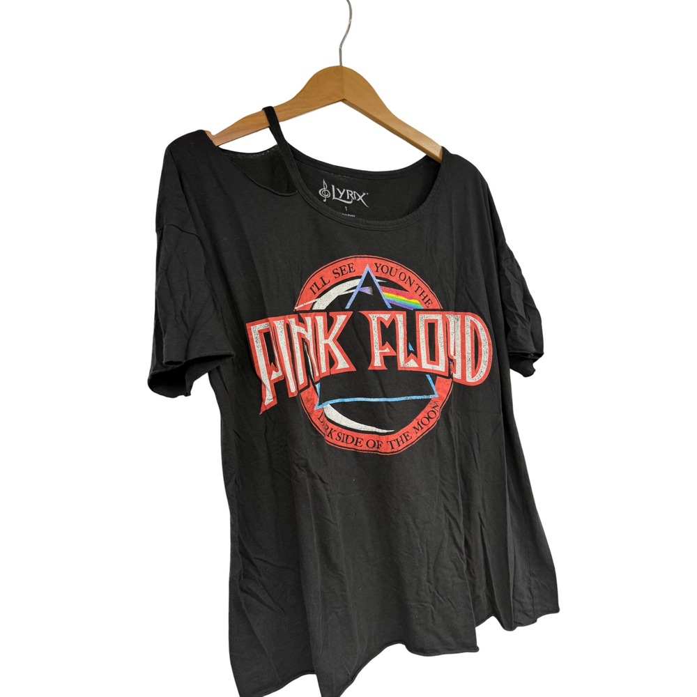 Torrid Pink Floyd Dark Side of the Moon Cut out Graphic Band Tee Black Size 1XL - Picture 3 of 6